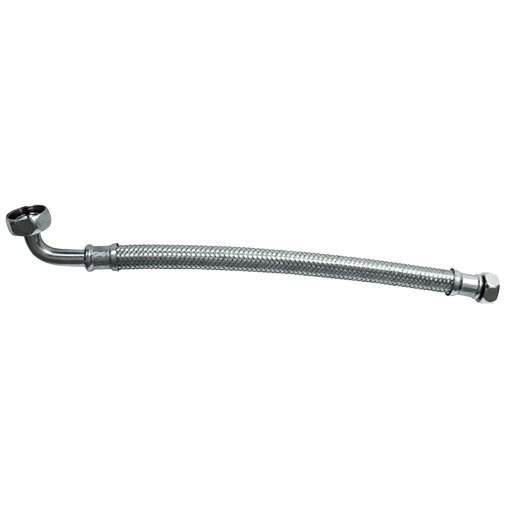Ligação flexível inox 3/4" F x 3/4" F 350 mm com curva 90º Ligação flexível inox 3/4" F x 3/4" F 350 mm com curva 90º