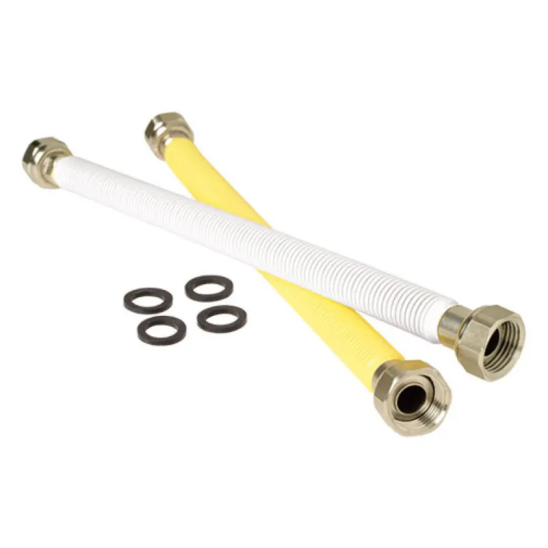 Ligação flexível inox Sosiflex 1/2" FF 500-850 mm branca