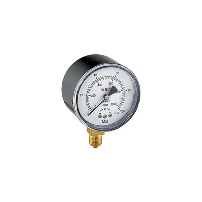 Manómetro vertical baixa pressão Hecapo 63 mm 1/4" M 0-400 mbar Manómetro vertical baixa pressão Hecapo 63 mm 1/4" M 0-400 mbar