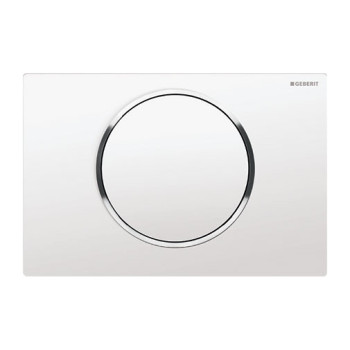 Placa descarga interrompível Geberit Sigma10 branca e cromada