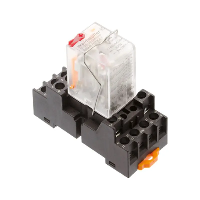 Relé DRM 4P 5 A 230 V com base Relé DRM 4P 5 A 230 V com base
