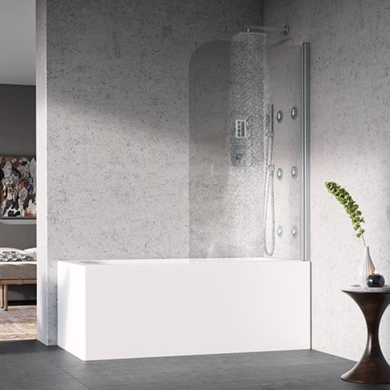 Resguardo banheira Italbox Mónica 850 mm vidro transparente com perfil metalizado Resguardo banheira Italbox Mónica 850 mm vidro transparente com perfil metalizado