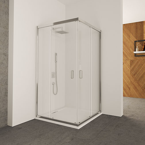 Resguardo duche canto Italbox Leci A N20 1000 x 1200 mm vidro transparente 6 mm com perfil cromado Resguardo duche canto Italbox Leci A N20 1000 x 1200 mm vidro transparente 6 mm com perfil cromado