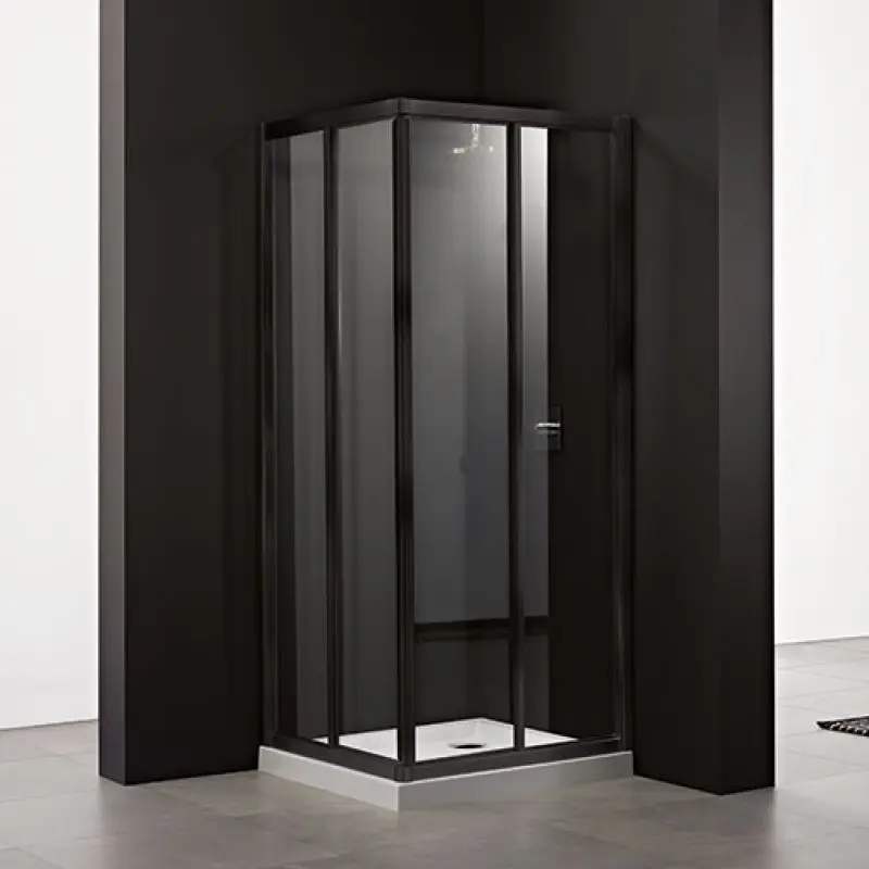 Resguardo duche canto Italbox Rita 680-700/680-700 x 2000 mm vidro transparente com perfil lacado preto Resguardo duche canto Italbox Rita 680-700/680-700 x 2000 mm vidro transparente com perfil lacado preto