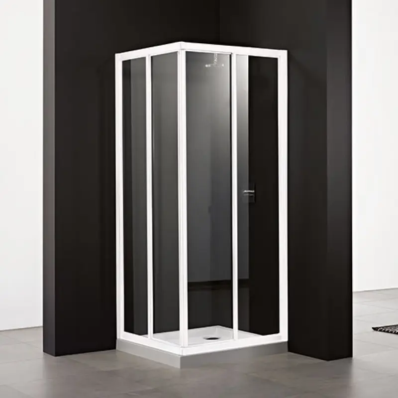Resguardo duche canto Italbox Rita 680-700/980-1000 x 2000 mm vidro transparente com perfil lacado branco Resguardo duche canto Italbox Rita 680-700/980-1000 x 2000 mm vidro transparente com perfil lacado branco