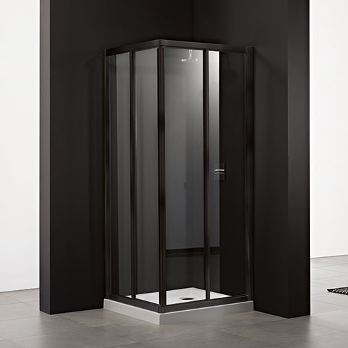 Resguardo duche canto Italbox Rita 780-800/1180-1200 x 2000 mm vidro transparente com perfil lacado preto Resguardo duche canto Italbox Rita 780-800/1180-1200 x 2000 mm vidro transparente com perfil lacado preto