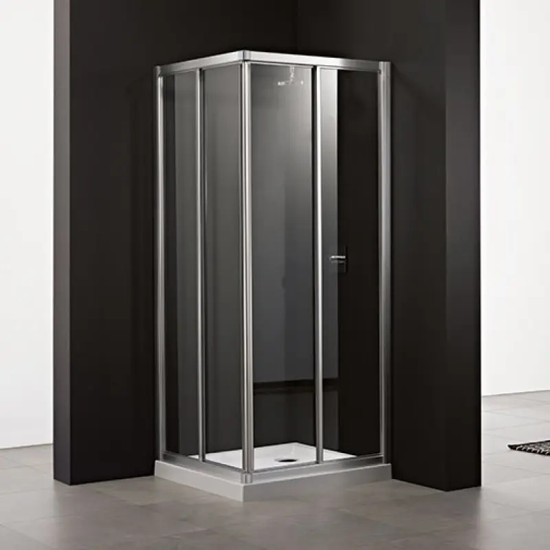 Resguardo duche canto Italbox Rita 780-800/780-800 x 2000 mm vidro transparente com perfil metalizado