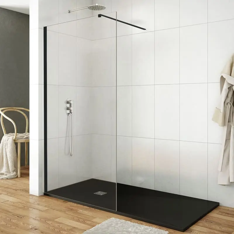 Resguardo duche vidro simples 1000 mm preto