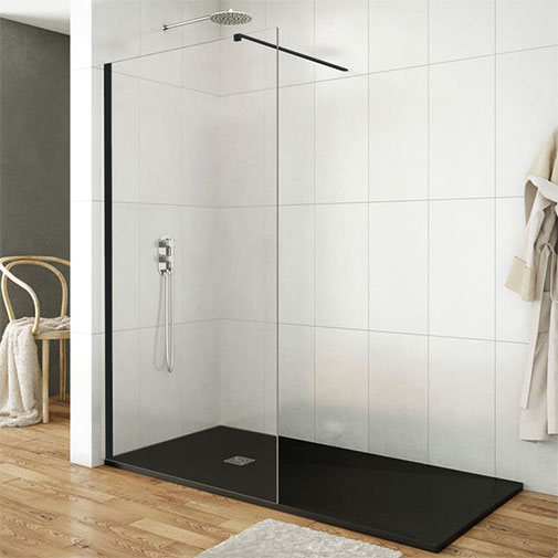 Resguardo duche vidro simples 1200 mm preto Resguardo duche vidro simples 1200 mm preto