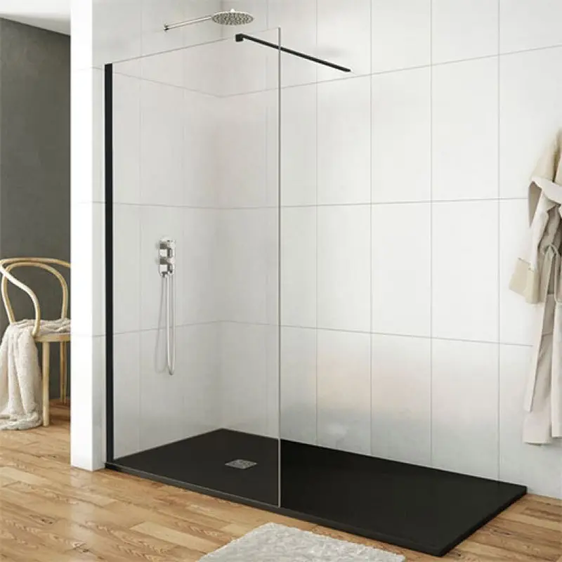 Resguardo duche vidro simples 1200 mm preto Resguardo duche vidro simples 1200 mm preto