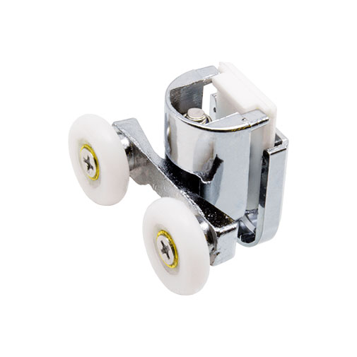 Rolete inferior duplo com pino para cabine Cristal Rolete inferior duplo com pino para cabine Cristal