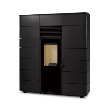 Salamandra pellets ar Solzaima Nevada 7 kW porta vidro