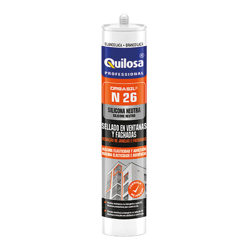 Silicone neutro Quilosa Obrasil N-26 300 ml branco para janelas e fachadas
