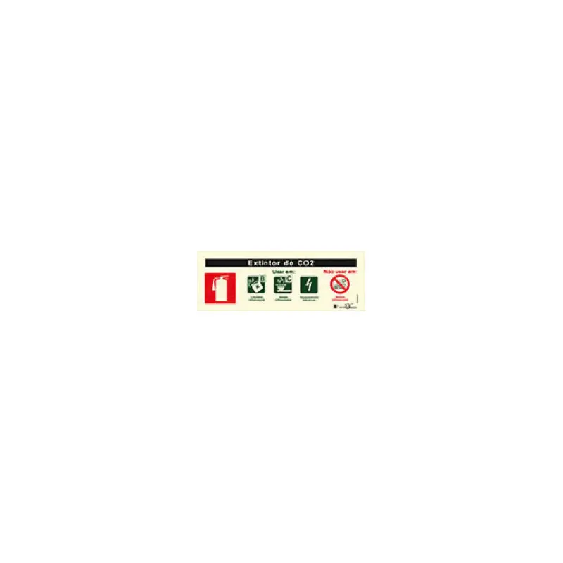 Sinal fotolumines.extintor CO2 240x85mm Sinal fotolumines.extintor CO2 240x85mm