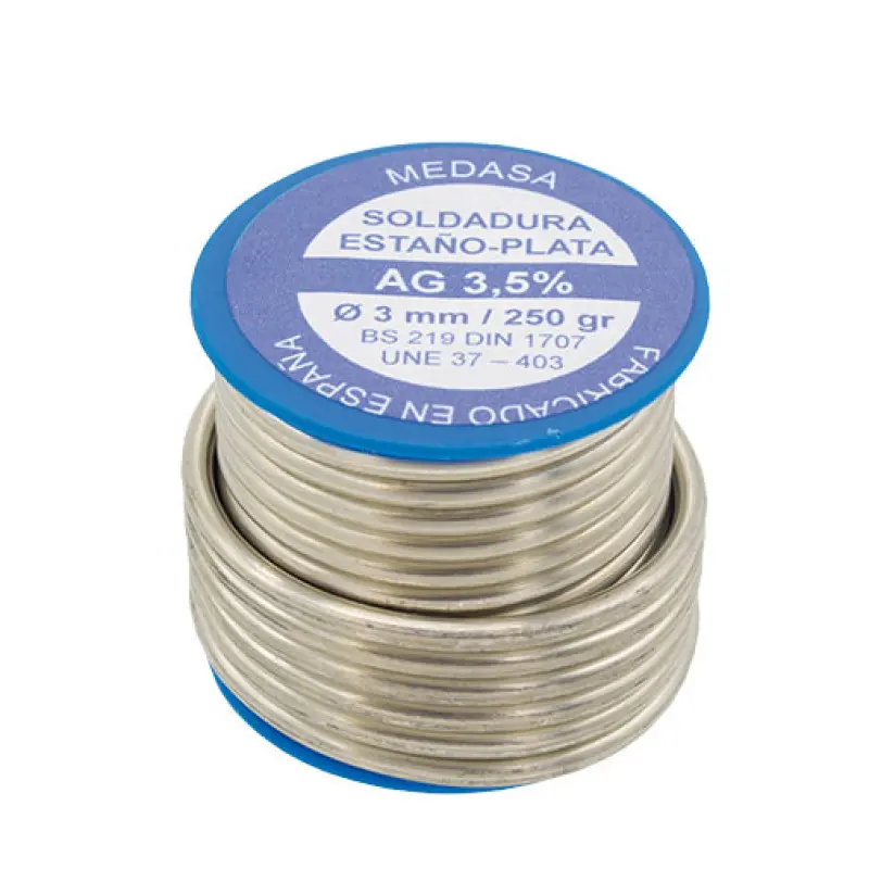 Solda branda 3,5% estanho/prata 3 mm bobine 250 g Solda branda 3,5% estanho/prata 3 mm bobine 250 g