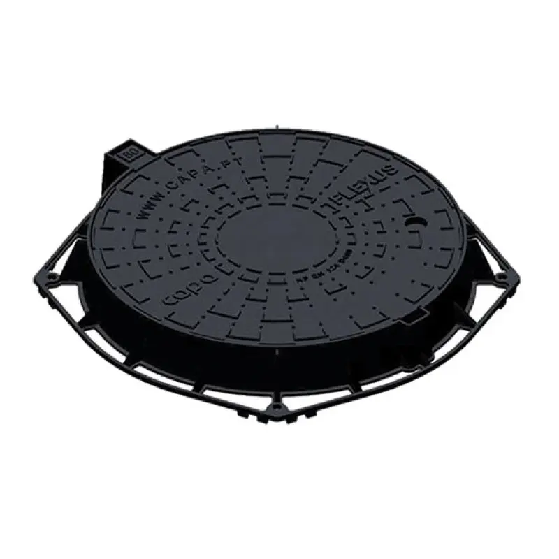Tampa rasa ferro fundido Capa Flexus 800 mm redonda para saneamento Tampa rasa ferro fundido Capa Flexus 800 mm redonda para saneamento