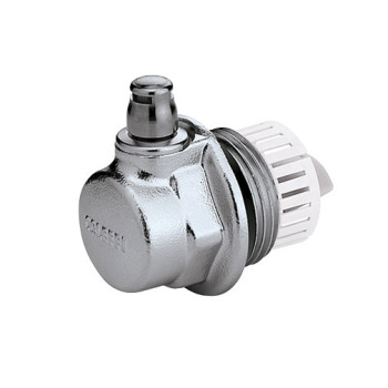 Tampão Caleffi Aercal 1" direito cromado com purgador ar automático Tampão Caleffi Aercal 1" direito cromado com purgador ar automático