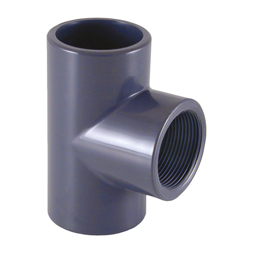 Tê 90º PVC 50 mm x 1.1/2" F para colar/roscar Tê 90º PVC 50 mm x 1.1/2" F para colar/roscar