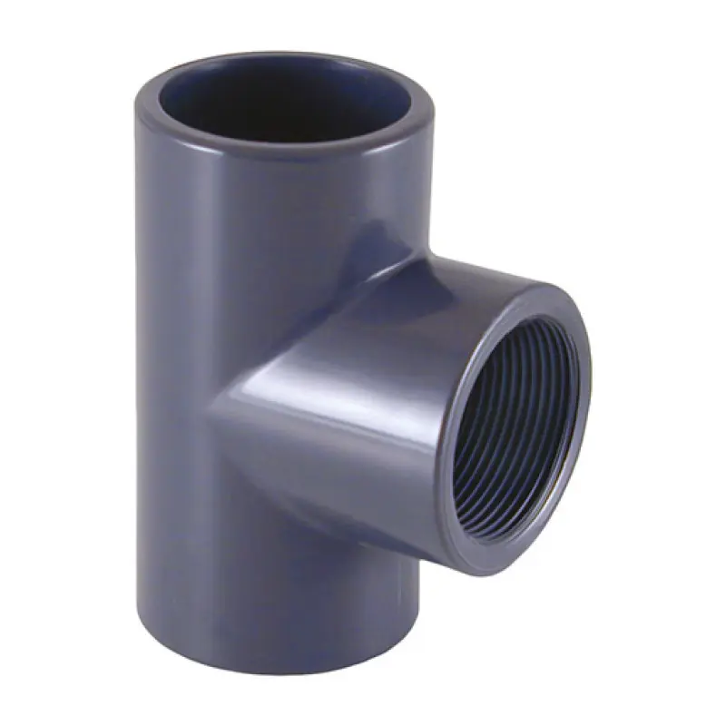 Tê 90º PVC 50 mm x 1.1/2" F para colar/roscar