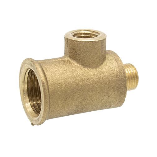 Tê latão 1/2" F x 1/4" F x 1/4" M para motor Tê latão 1/2" F x 1/4" F x 1/4" M para motor
