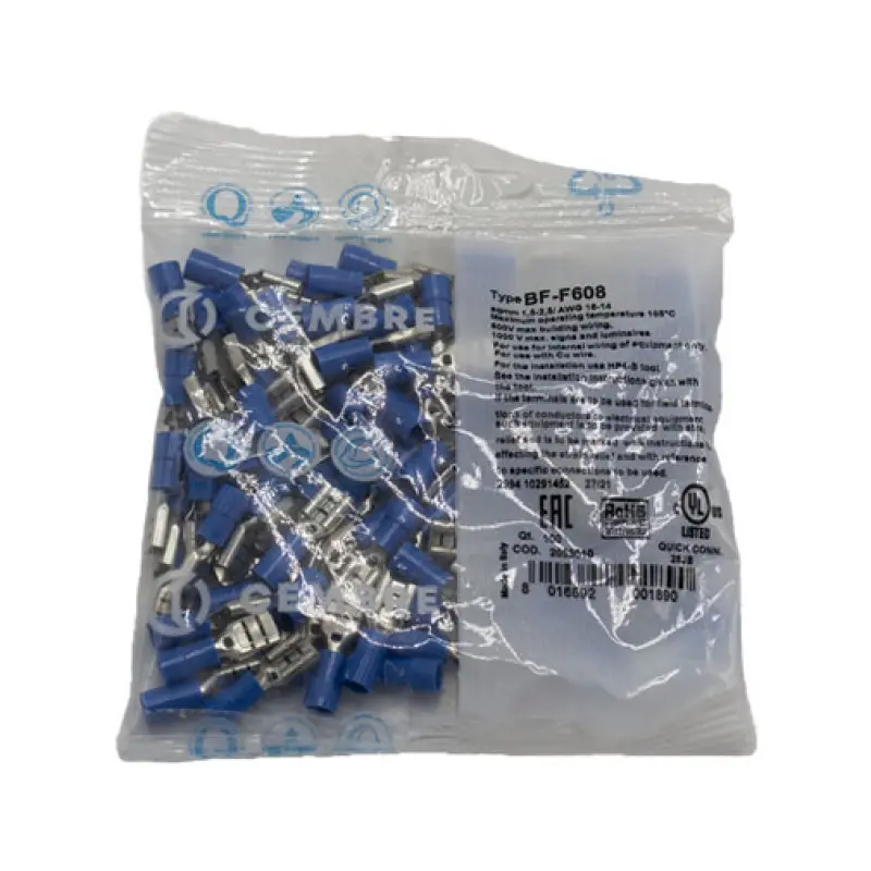 Terminal Faston F.BF-F608 6,35 x 0,8 mm Terminal Faston F.BF-F608 6,35 x 0,8 mm