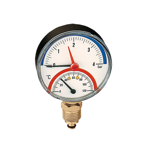 Termomanómetro radial Caleffi 1/2" 80 mm 0 a 4 bar Termomanómetro radial Caleffi 1/2" 80 mm 0 a 4 bar