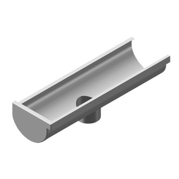Topo saída inox 304 75 mm para caleira