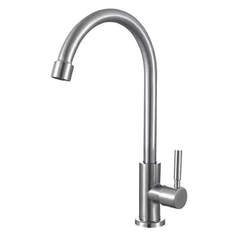 Torneira bancada inox 1 água com bica alta Torneira bancada inox 1 água com bica alta
