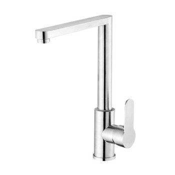 Torneira bancada inox com bica alta quadrada