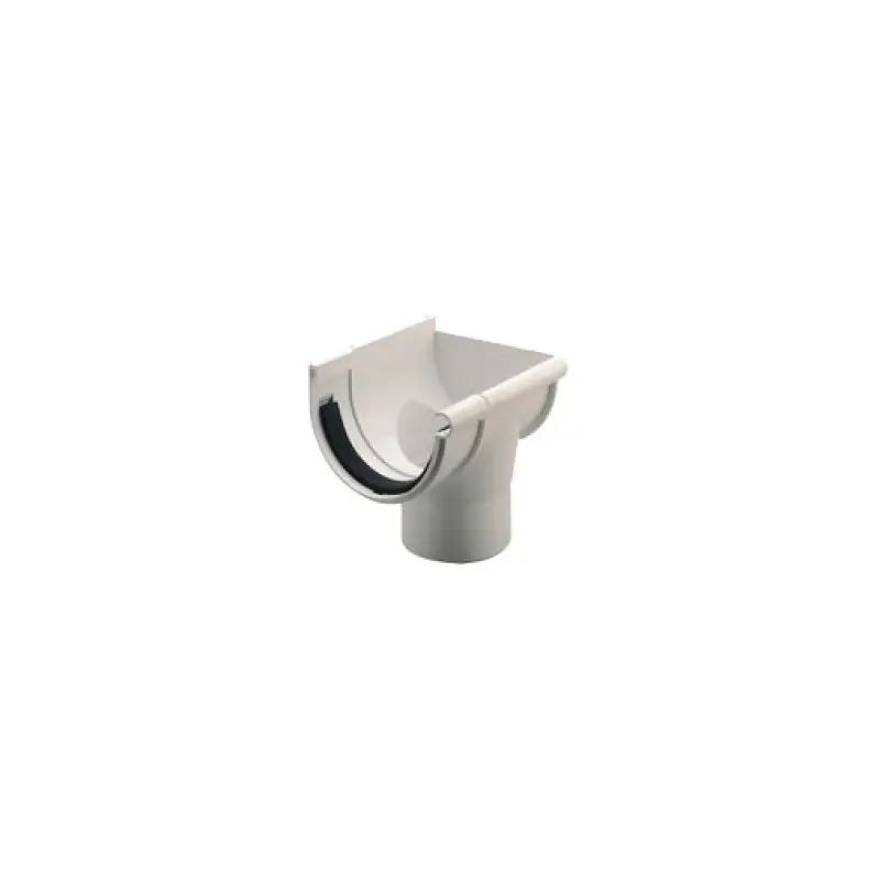 União descarga terminal PVC 125 mm direita cinzento