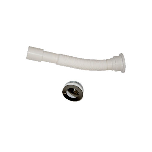Válvula clic-clac 1.1/2" com tubo flexível branco Válvula clic-clac 1.1/2" com tubo flexível branco