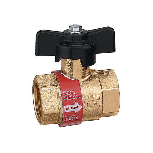Válvula esfera Caleffi Ballstop 1.1/4" com válvula retenção Válvula esfera Caleffi Ballstop 1.1/4" com válvula retenção