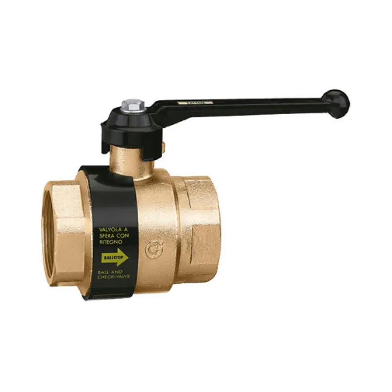 Válvula esfera Caleffi Ballstop 1.1/4" com válvula retenção para instalações hidrossanitárias Válvula esfera Caleffi Ballstop 1.1/4" com válvula retenção para instalações hidrossanitárias