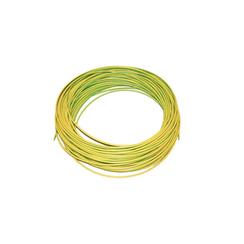 Fio elétrico rígido V H07V-R 10 mm2 verde e amarelo Fio elétrico rígido V H07V-R 10 mm2 verde e amarelo