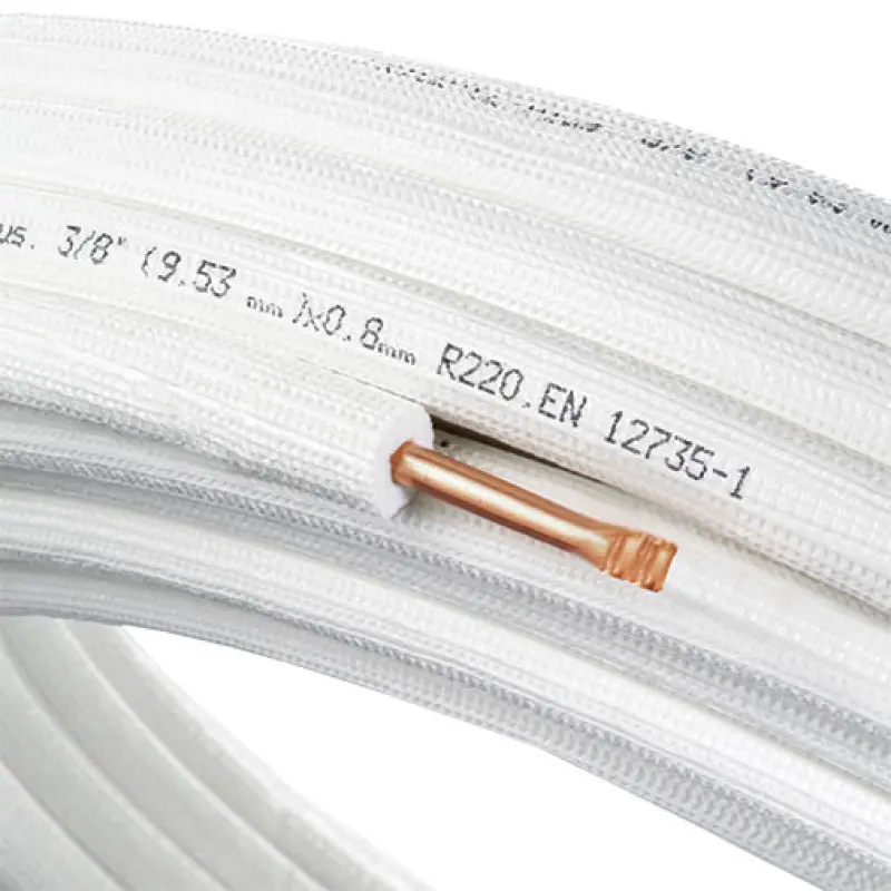 Tubo cobre isolado Wieland 5/8" (15,88 x 0,80 mm) rolo 25 m para refrigeração