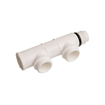 Coletor sintético com 3 saídas roscadas Coletor sintético com 3 saídas roscadas