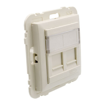Aro Efapel Série Logus 90 marfim com módulo duplo para conetores RJ 45 Aro Efapel Série Logus 90 marfim com módulo duplo para conetores RJ 45