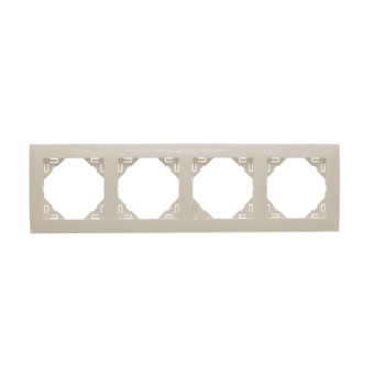 Espelho quádruplo horizontal Efapel Série Sirius 70 marfim