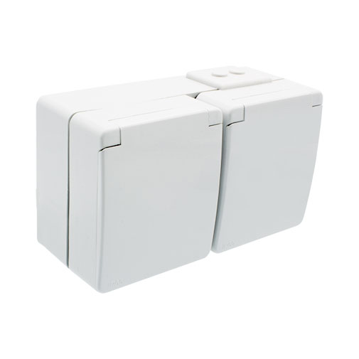 Tomada dupla schuko horizontal Efapel Série 48 cinzenta Tomada dupla schuko horizontal Efapel Série 48 cinzenta