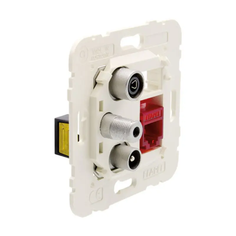 Tomada mista Efapel Sére MEC 21 R-TV-SAT-RJ45 CAT 6 UTP estrela Tomada mista Efapel Sére MEC 21 R-TV-SAT-RJ45 CAT 6 UTP estrela