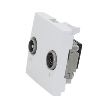 Tomada R-TV Efapel Série Quadro 45 terminal 2 módulos Tomada R-TV Efapel Série Quadro 45 terminal 2 módulos