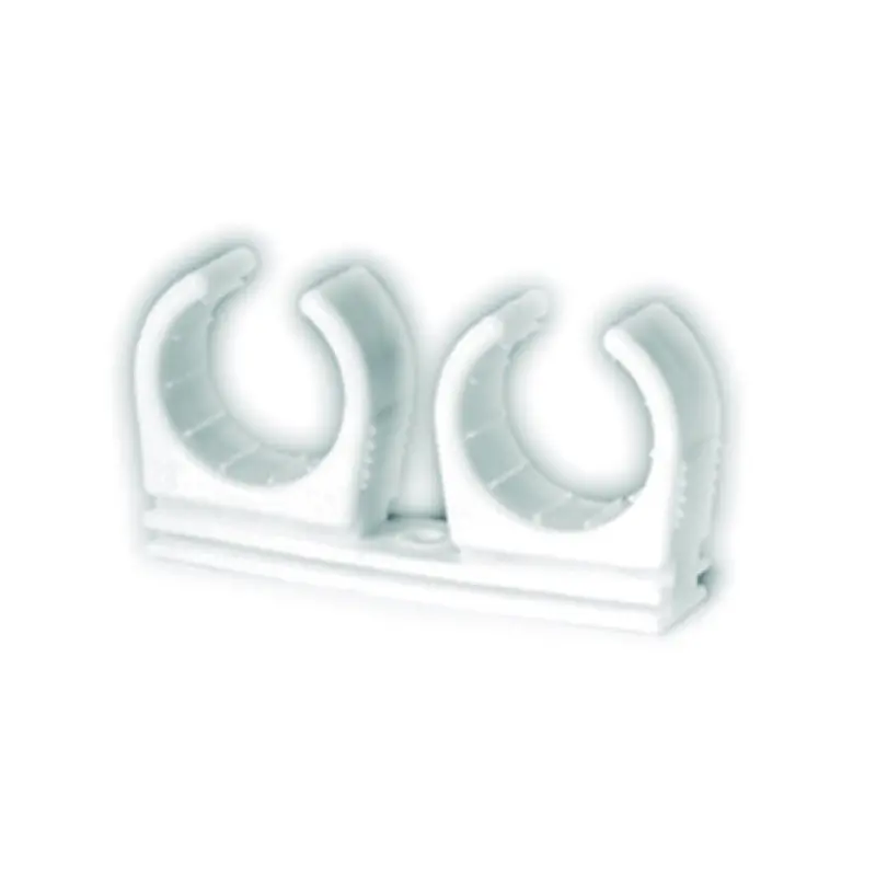 Abraçadeira dupla PP 28 mm branca