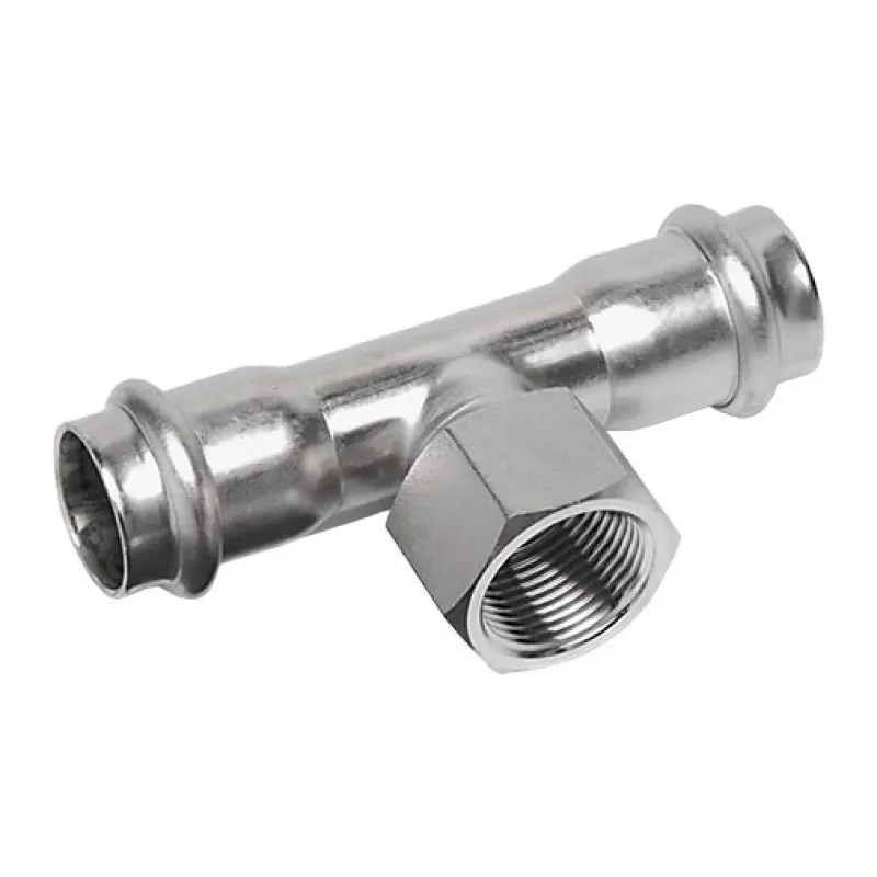Tê transição press Sanha Nirosan 9130G 22 mm x 3/4" F x 22 mm Tê transição press Sanha Nirosan 9130G 22 mm x 3/4" F x 22 mm