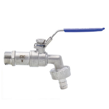 Torneira esfera inox 1/2" com junção para jardim Torneira esfera inox 1/2" com junção para jardim