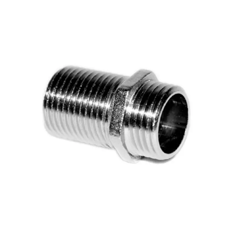 Casquilho duplo latão 1/2" x 3/8" x 50 mm cromado Casquilho duplo latão 1/2" x 3/8" x 50 mm cromado