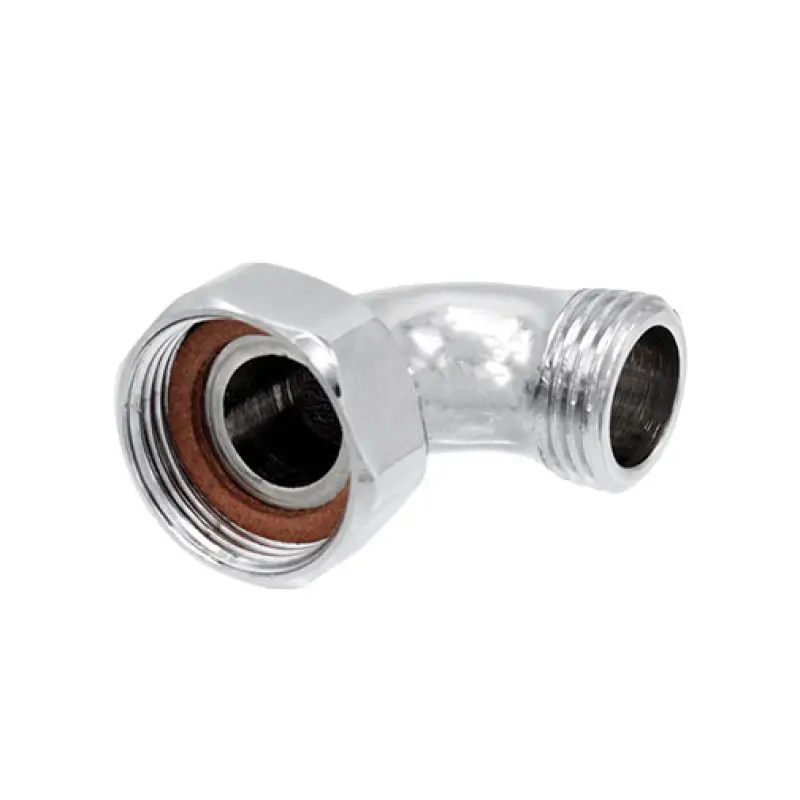 Curva latão 1/2" M x 3/4" F cromada com porca Curva latão 1/2" M x 3/4" F cromada com porca