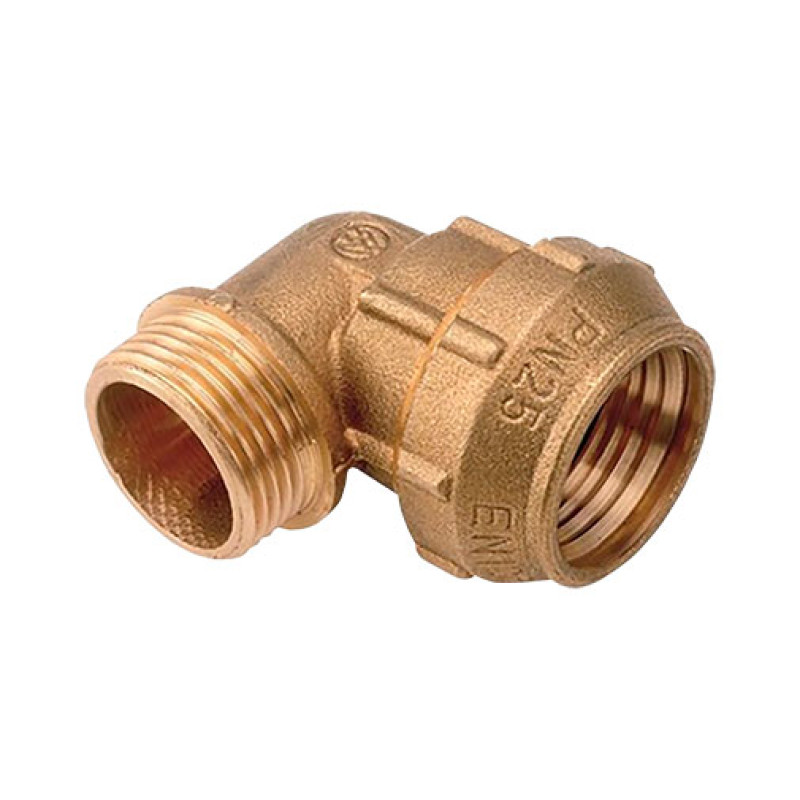 Joelho 90º de aperto latão 3/4" M x 25 mm Joelho 90º de aperto latão 3/4" M x 25 mm
