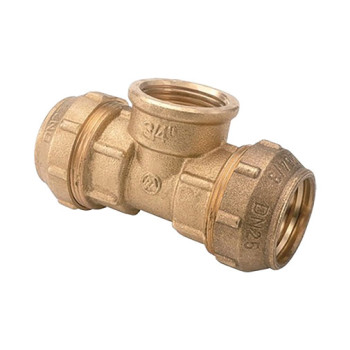 Tê de aperto latão 40 mm x 1.1/4" F x 40 mm