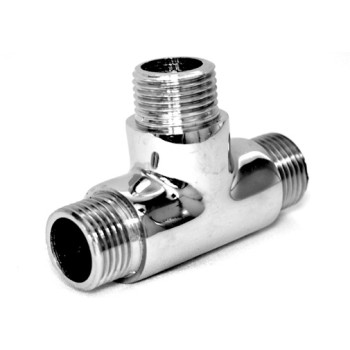 Tê latão 1/2" MMM cromado