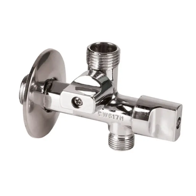 Torneira esquadria dupla 1/2" x 1/2" x 3/8" Torneira esquadria dupla 1/2" x 1/2" x 3/8"